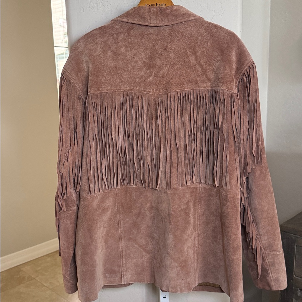 VTG Leather Factory Suede Fringe Jacket Western Cowgirl Boho Rodeo Festival - Picture 5 of 13